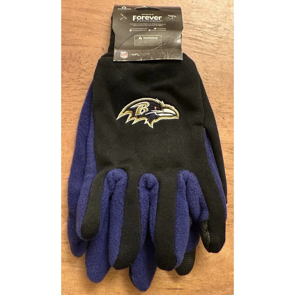 BALTIMORE‎ RAVENS Two Tone Texting Gloves  Touchscreen Compatible Adult Gloves